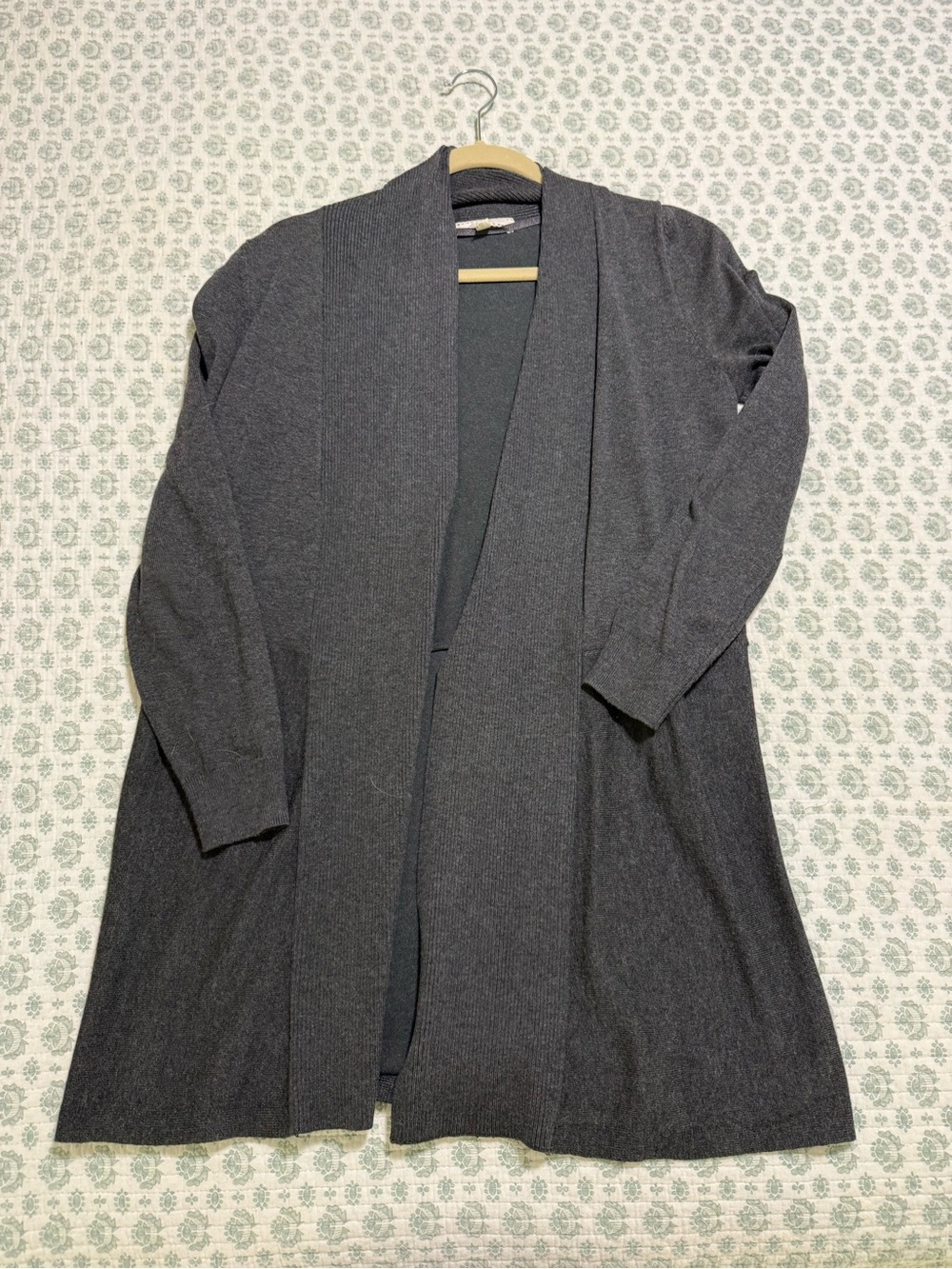 Women’s Dark Gray Open Front Long Cardigan Size Small